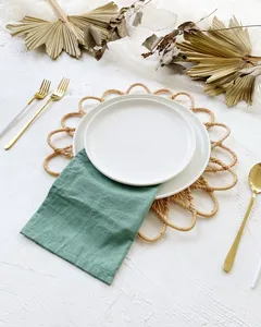 Natural Rattan Charger <b>Plate</b> <b>Mat</b> with Metal Frame - Product Image 4