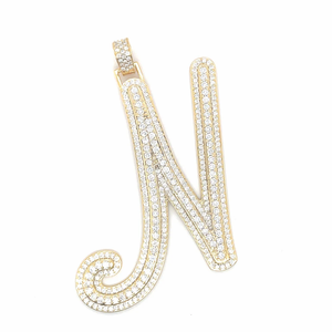 Colgante y Dije de Diamante Natural de 2 Pulgadas y 8 Gramos con Nombre Personalizado, Hecho a Mano en Oro Sólido de 18K, 2.54ct, de Lujo - Product Image 1