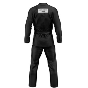 Kimono BJJ personnalisé avec logo, uniforme noir pour homme, coupe régulière, respirant, vêtements d'arts martiaux, uniformes de Jiu-Jitsu brésilien - Product Image 3