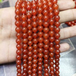 Collier statement en argent sterling avec perles de cornaline rouge de 8 mm, bijoux en pierres précieuses bohèmes pour mariage - Product Image 1