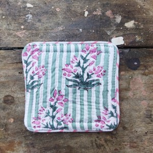 Haute qualité main bloc imprimé tissu matelassé thé caboteur ensemble avec passepoil tapis maison et Restaurant Table accessoires tapis - Product Image 4