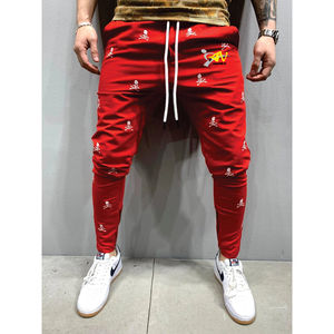 High Quality Custom Printed Logo Men's <b>Trouser</b> with <b>Elastic</b> <b>Waist</b> Casual Lightweight Cotton/Polyester Blend Pleated Front - Product Image 3