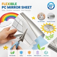 Film miroir souple pour PC, auto-adhésif, découpable, feuille de miroir en plastique DIY, incassable, pour loisirs créatifs pour enfants, décoration murale, fourniture d'usine OEM