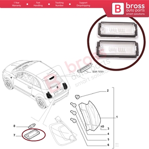 BSP1119-1 ชุดฝาครอบเลนส์ไฟป้ายทะเบียนด้านหลัง 51800482 สำหรับ 500 500C ลิเนีย - Product Image 5