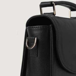 Sandra Summer Fashion Lady's <b>Black</b> Leather Saddle <b>Bag</b> - Product Image 6