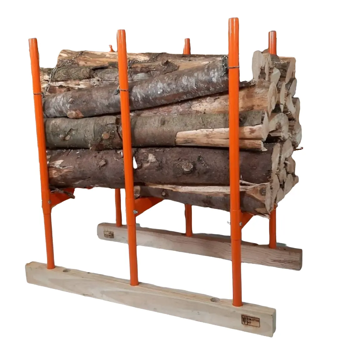 Porte-bûches de stockage en bois de couleur rouge Conception avantageuse Top vente porte-bûches en bois de cheminée intérieure et extérieure de l'Inde