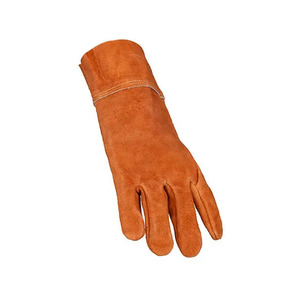 Nouveau design en cuir de vachette marron gants de sécurité en cuir fendu résistant aux étincelles de chaleur pour le travail Barbecue lutte contre l'incendie Protection contre le soudage - Product Image 2
