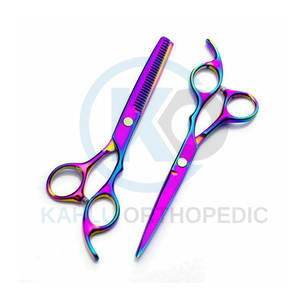 Professionnel 6.5 ''Salon de coiffure coupe de cheveux ensemble d'amincissement lames en acier inoxydable avec poignées en acier ciseaux de coiffure - Product Image 1