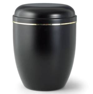 Urne funéraire en fer revêtue de poudre noire Fournitures funéraires Urne solide pour cendres d'adultes à bas prix - Product Image 1