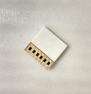 ชุดที่รองแก้วลายหินอ่อนธรรมชาติสุดหรูพร้อมหวายสำหรับรองแก้วชาและกาแฟ - Product Image 2