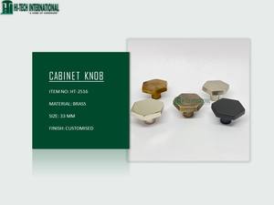 ลูกบิดทองเหลืองแบบแบนหกเหลี่ยมสำหรับตู้,มือจับแบบดึงลิ้นชักทำด้วยมือแข็งจำนวนมาก - Product Image 5