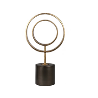 Plateau de table de forme attrayante avec finition dorée et base de couleur noire pour la décoration intérieure et la décoration de chambre d'hôtel au meilleur prix