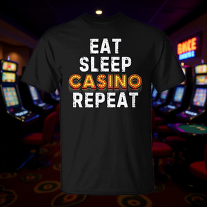 Camiseta Eat Sleep Casino Repeat para amantes del casino y los juegos de azar - Product Image 3