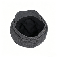 Boina octogonal vintage de sarga unisex con diseño de espiga, gorra plana de 8 paneles, ajustable para uso diario.