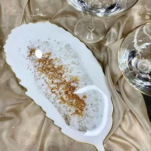 จานเสิร์ฟทำจากเรซินเคลือบเงาหรูหราเหมาะสำหรับงานเฉลิมฉลองงานแต่งงานหรือใช้ตกแต่งบ้านแบบทันสมัย - Product Image 6