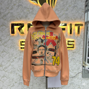 Sweat à capuche zippé imprimé à bas prix, qualité supérieure, bon matériel, fabriqué en usine, sweats à capuche pour hommes - Product Image 1