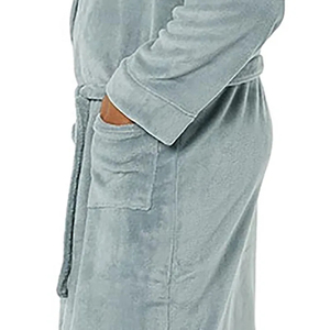 Nouvelle collection 2026 – Peignoirs en velours, vente directe usine, col en V personnalisé, broderie unisexe - Product Image 5