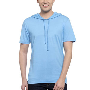 Venta al por mayor de camisetas con capucha nuevas de moda de tamaño adulto de los hombres de impresión personalizada de estilo sólido Casual de alta calidad de 220 gramos de tela - Product Image 6