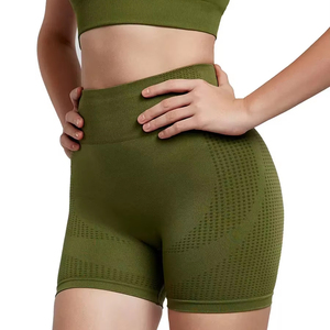 กางเกงออกกำลังกายเอวสูงสำหรับผู้หญิงกางเกงออกกำลังกายสีพีชกางเกงขาสั้นสำหรับเล่นโยคะไร้ตะเข็บระบายอากาศได้พร้อมยกสะโพกแบบผสมผสานใน2025 - Product Image 1