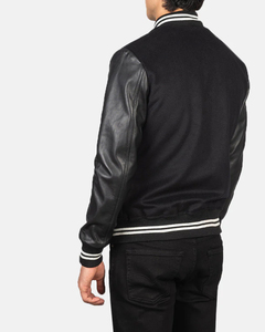 Chaquetas Varsity Personalizadas al por Mayor, Chaqueta Universitaria de Béisbol con Bordado, Mangas de Cuero, Chaqueta Bomber Letterman para Hombre, Chaquetas Varsity en Blanco OEM - Product Image 4