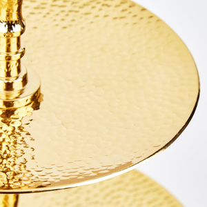 Hot Sale Hammered Gold Metal 2-Tier Cake Stand For Wedding Parties Hotel Restaurant In Best Price From India - Product Image 4