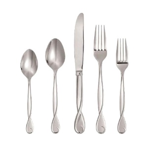 Cucharas para servir plateadas de acero inoxidable New Look con diseño único Cubiertos reales de aspecto moderno de lujo para restaurante Boda Hogar - Product Image 6