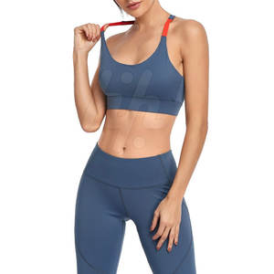 Conjunto de Yoga para mujer, mallas de entrenamiento de cintura alta y sujetador, novedad, venta al por mayor - Product Image 3