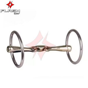 Culotte de mèche de cheval en acier inoxydable de qualité supérieure bouche articulée creuse avec anneau lâche et rouleau équestre Durable - Product Image 2