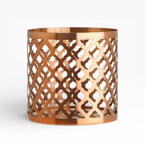 Juego de Portavelas Decorativos de Metal de Cobre con Asa para Colgar y Patrón de Corte de Puntos Estrellados - Product Image 5