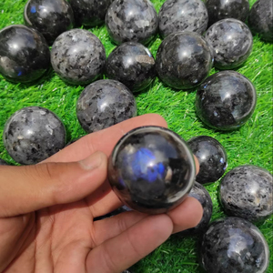 <b>High</b> Quality Natural Gray Larvikite Sphere Ball Polished Eco-Friendly Crystal Stone <b>Healing</b> Energy Gemstone Decor Reiki - Product Image 3