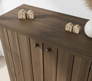 Malaysia Origin Contemporary 3-<b>Tier</b> High Louis <b>2</b> Doors <b>Shoe</b> <b>Rack</b> Cabinet with Knock Down/DIY Finish Living Room Furniture - Product Image 3