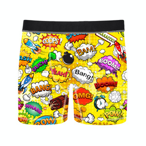 Calzoncillos de hombre personalizados con estampado de dibujos animados divertidos a la moda, calzoncillos bóxer de algodón 100% - Product Image 3