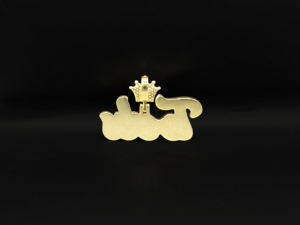 Pendentif Couronne et Croix Chrétienne en Diamants Sertis avec Motif Damier, Plaqué Argent, Style Hip Hop - Product Image 3