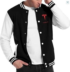 Veste universitaire en molleton de coton pour hommes personnalisée devant respirante coupe-vent bouton d'hiver régulier College Chenille Letterman High - Product Image 2