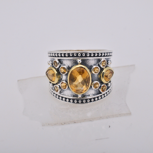 แหวนพลอยทองเหลืองและเงินสเตอริน925ธรรมชาติเหมาะสำหรับเป็นของขวัญงานแต่งงานหรือปาร์ตี้ - Product Image 2