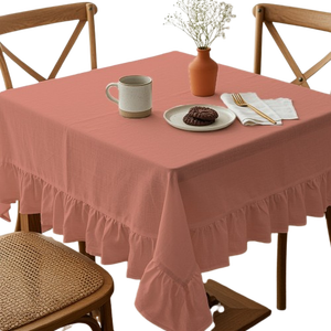 Mantel Rectangular Premium de Algodón Ranforce de 140x220cm, Cubierta Tejida para Mesa de Comedor, Lavable, para Uso Doméstico - Product Image 1