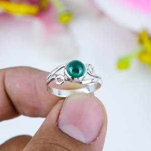 Hot Selling Natural Malachite Gemstone <b>Ring</b> Vintage Silver Plated Handmade <b>Ring</b> Trendy 925 Sterling Silver Fine Jewelry <b>Ring</b> - Product Image 1