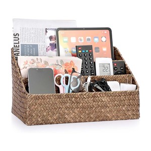 Panier de rangement en feuilles d'herbe marine, porte-journaux et magazines, accessoires de bureau, fourni par l'usine - Product Image 2