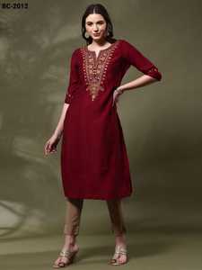 Ropa Étnica India de Viscosa y Rayón con Hermoso Bordado, Kurtis Listos para Usar, para Uso Casual y Festivo, Kurtis Elegantes - Product Image 2