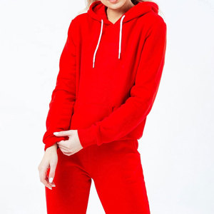 Femmes sur mesure sport pull pantalons de survêtement à capuche 100% coton vente en gros personnalisé Jogging costume pour hiver printemps solide décontracté - Product Image 6