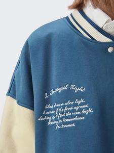 OEM Custom High Quality Wool Body Varsity Jacket Vintage Letterman Winter <b>Coat</b> Stand Collar Hood Latest Designs Canvas Fabric - Product Image 4