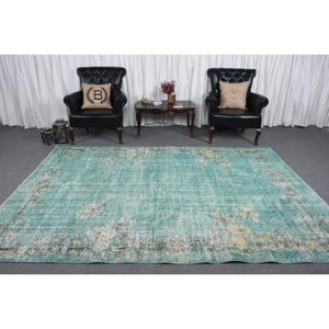 Alfombra de 6.6x9.8 pies, Alfombra Turca Vintage, Alfombra con Borde Verde - Product Image 2