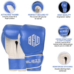 Gants de boxe personnalisés pour la formation Sparring Kickboxing Muay Thai Sac de boxe lourd Blaze Fight Gear Gant de rembourrage souple - Product Image 6
