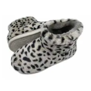 custom colour, faux fur fleece fur socks, soft, warm and comfortable , White & Black animal print indoor home slipper for ladies