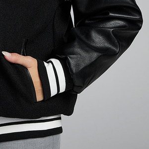 Chaquetas de Lana para Mujer 2026, Chaqueta Vaquera Negra con Parches Gráficos, Chaqueta de Cuero con Letras Bordadas, Chaqueta de Fiesta de Tallas Grandes con Tela Estampada - Product Image 6