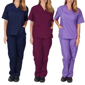 Ensemble de gommage médical de sport à séchage rapide Performance extensible et confortable-Haut et pantalon Médecin Infirmière Tenue Scrubs Uniforme - Product Image 2