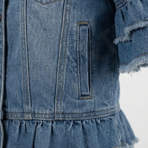 Chaqueta Vaquera de Diseño para Mujer, Algodón Vintage Lavado, Abrigo Informal de Mezclilla, Prenda Exterior Elegante Personalizada, Ropa de Calle de Moda, Top Personalizado - Product Image 5