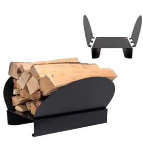 Triangle Shape <b>Wood</b> <b>Storage</b> Rack Double Pipe Design Black Powder Coated Firewood Holder Stylish <b>Garden</b> Accessory - Product Image 6