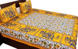 Drap de lit en pur coton Floral main BlocBedding reine main bloc drap de lit Jaipuri imprimé coton Double main bloc drap de lit - Product Image 2