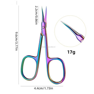 Custom Colors Professional Stainless Steel Cuticle Scissors Extra Sharp Tip Russian Style Beauty <b>Tool</b> - Product Image 3